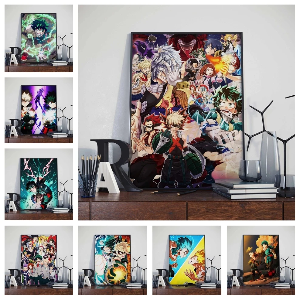 Classic Art Wall Painting Japanese Anime My Hero Academia Character Poster Canvas Painting Boy's Room Wall Decoration Cuadros