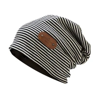 striped print women hat ladies autumn winter hats fashion hip hop slouchy beanie girls chapeu feminino cotton cap