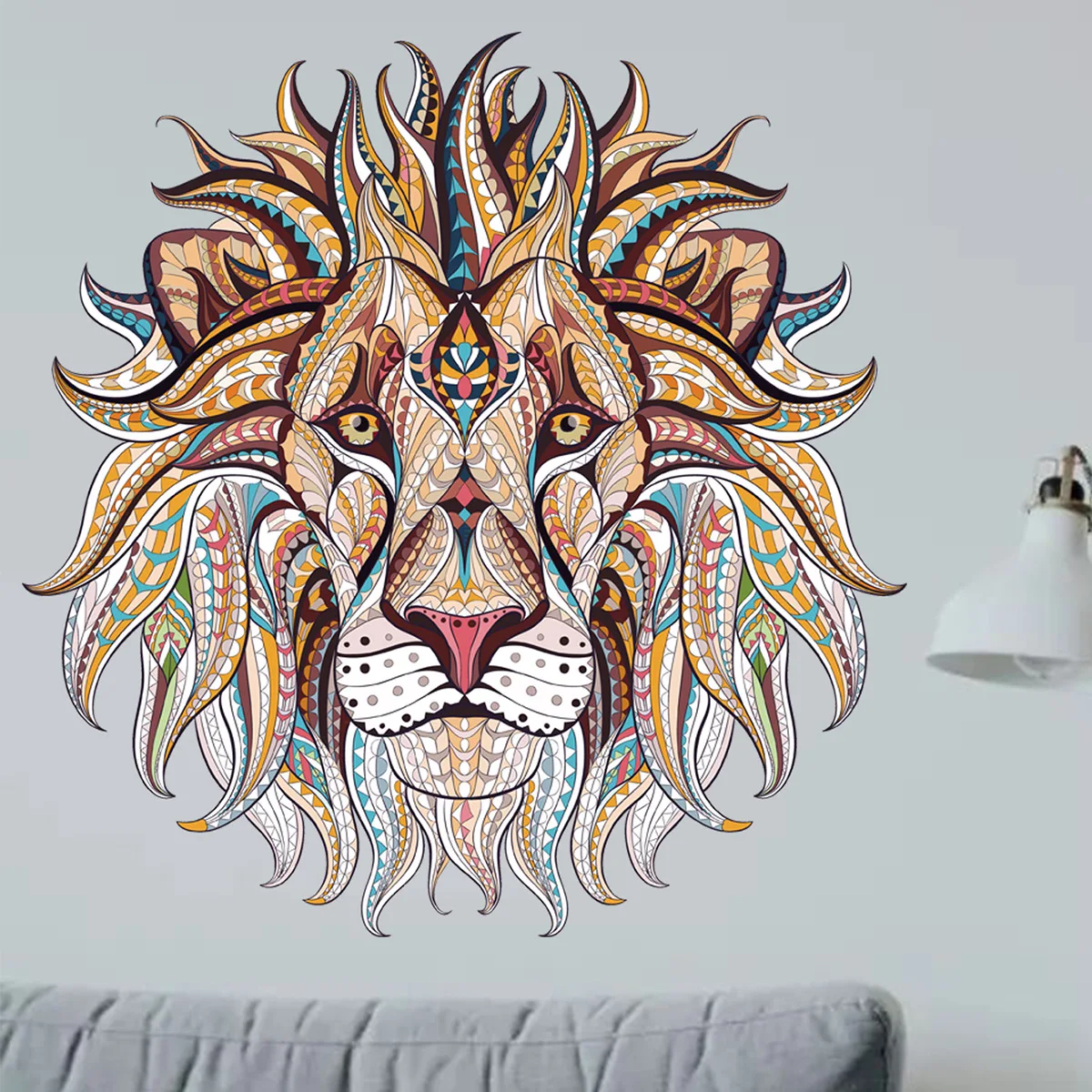 

Puzzle Wall Stickers Lion Head English Alphabet Wall Stickers Living Room Bedroom Background Wall Decoration Wall Stickers