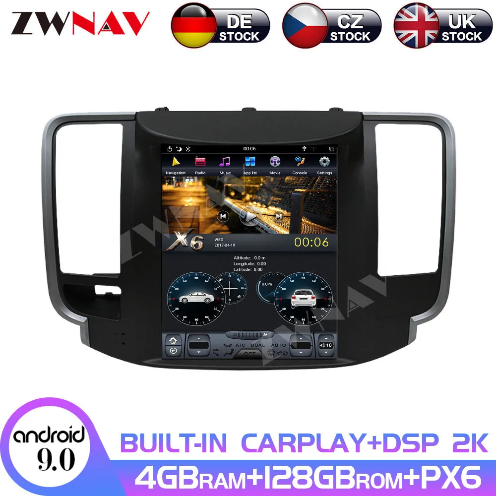 Android 9 4 + 128G PX6 вертикальный Tesla с DSP Carplay Автомобильный мультимедийный плеер для NISSAN