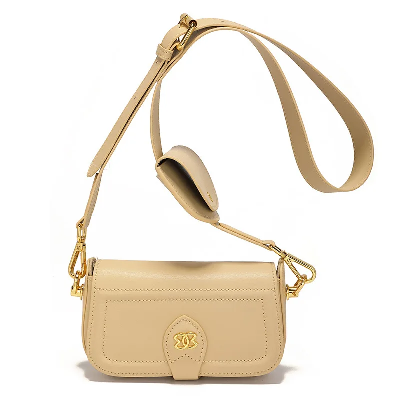 

Genuine Leather Handbags New 2021 Fashion Wide Shoulder Strap Small Square Bag Simple One-shoulder Messenger Mobile Phone Bag Gg