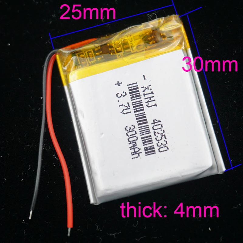 XINJ 3,7 V 300mAh LiPo литиевая полимерная аккумуляторная батарея Lipo 402530 для gps Sat Nav Автомобильная камера dvc DVR рекордер для вождения DIY