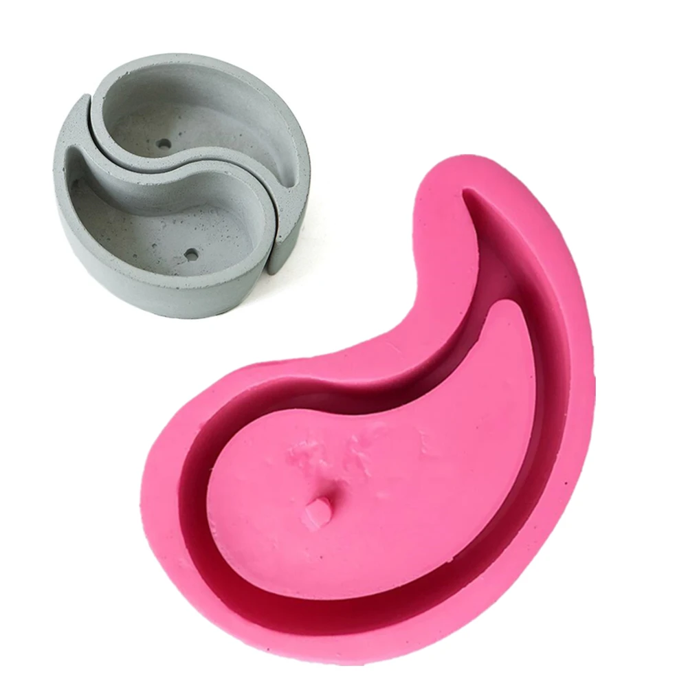 Креативный в форме запятой DIY силиконовая форма бетонный цветочный горшок