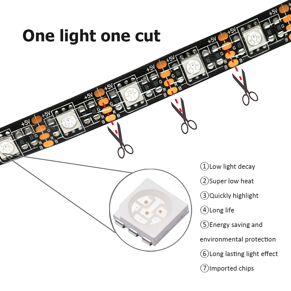 USB Светодиодные ленты лампы SMD5050 DC5V 5 м с выключатель гибкие светодиодные LED