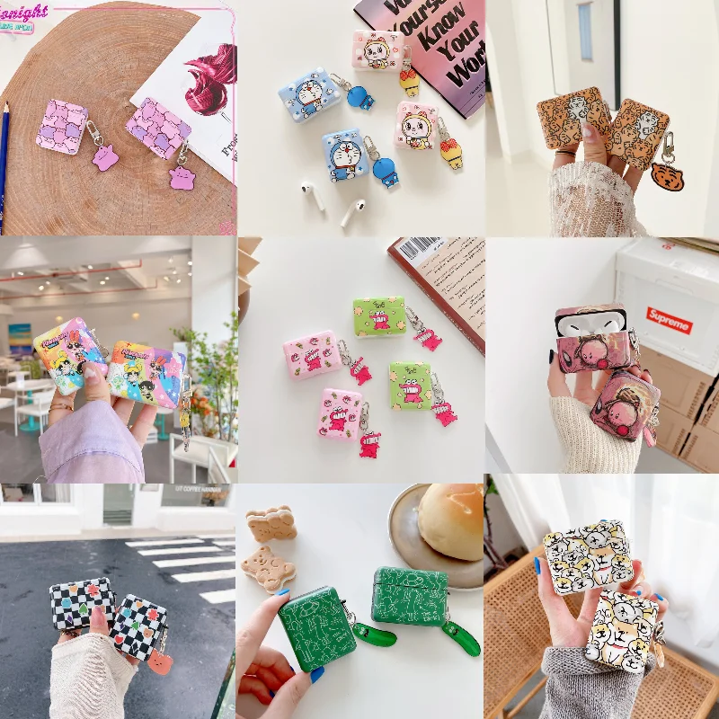 

Cartoon Cute Dog Crocodile Biscuits Tiger Earphone Case For AirPods Pro 3 2 1 Earphone Cases Soft Cover with Same style keychain