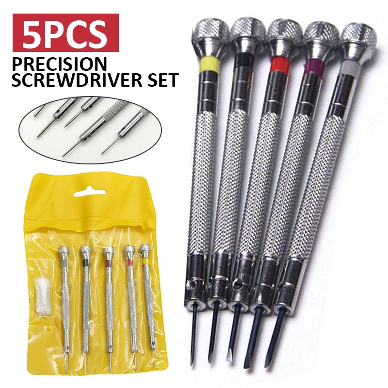 

5pcs/Set Precision Screwdriver Jewelers Watch Jewelry Eyeglasses Repair Tools