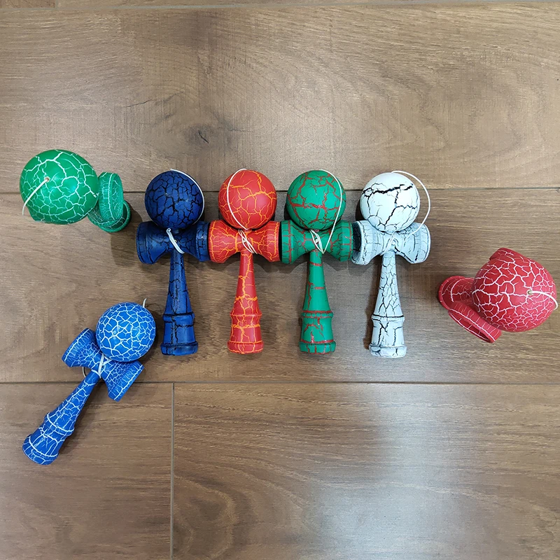 18 см трещины краски деревянный шар Kendama умелые жонглирование мяч игрушки японский традиционный Непоседа мяч дети взрослый досуг спорт подарок