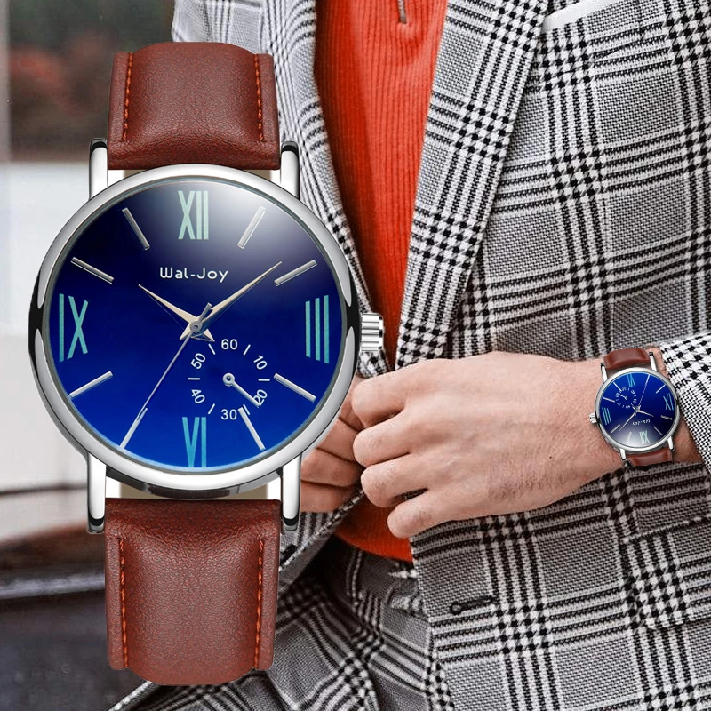 Женские Модные мужские Кварцевые спортивные часы с имитацией кожи | Наручные