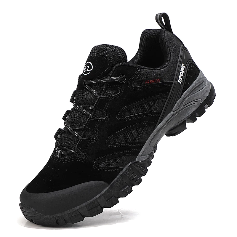 Autumn Winter Men Outdoor Sports Hiking Shoes Comfortable Mesh Sneakers Walking Footwear Tactical Athletic Shoes Black Combat