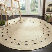 jute round rug 100 natural jute 60x60cm rug reversible modern rustic look rug rugs and carpets for home living room