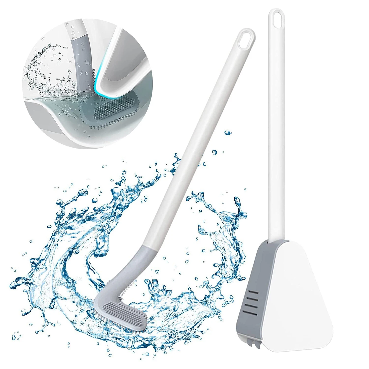 Силиконовая щетка для туалета Golf из ТПР с длинной ручкой чистки быстросохнущие