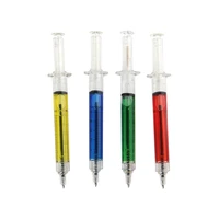 4pc syringe liquid novelty ballpoint pen stationery cute syringe blue ballpoint pen child office and school supplies