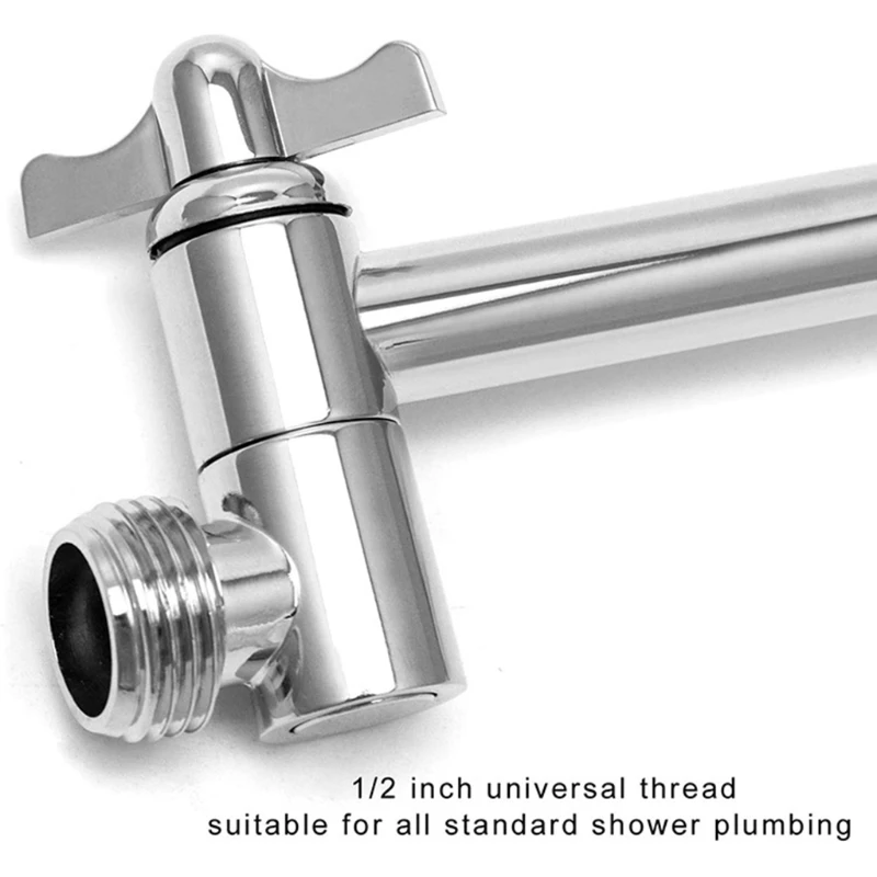 

11 Inch Adjustable Shower Arm Universal Connection Solid Brass Shower Adjustable Angle Anti-leak Shower Extension Arm