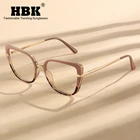 Женские оптические очки HBK кошачий глаз TR90, ультралегкие антибликовые голубые очки по рецепту, классические оправы для очков при близорукости, из сплава