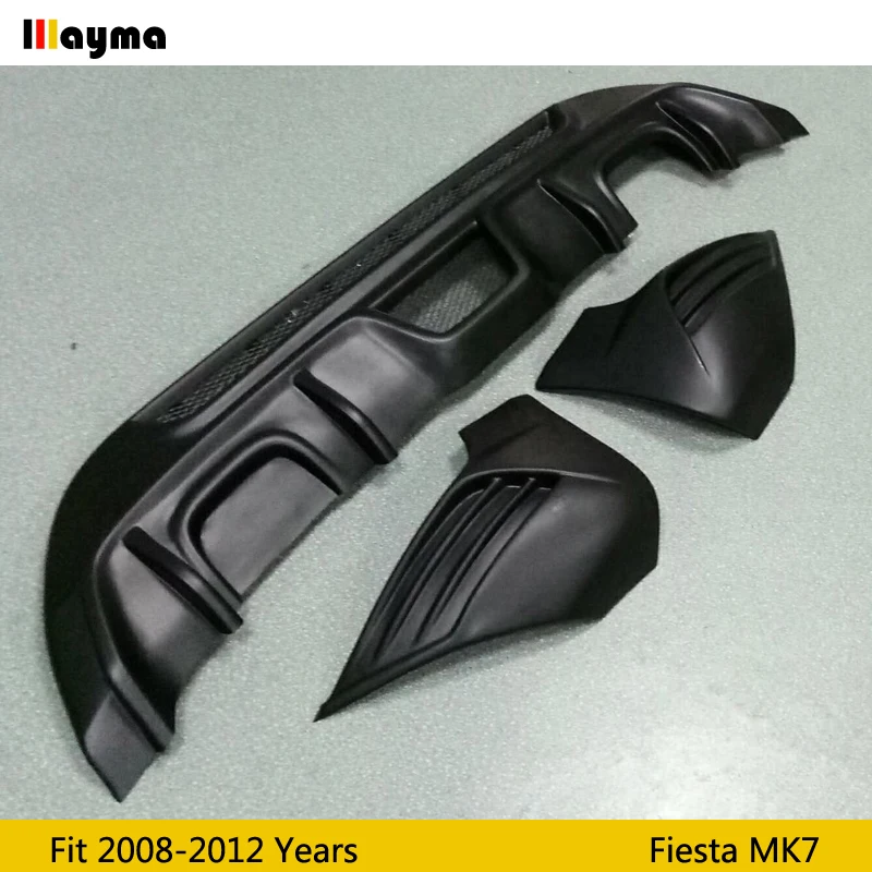 Fiesta MK7 ST Style Матовый Черный праймер ABS диффузор губа на задний бампер разделитель