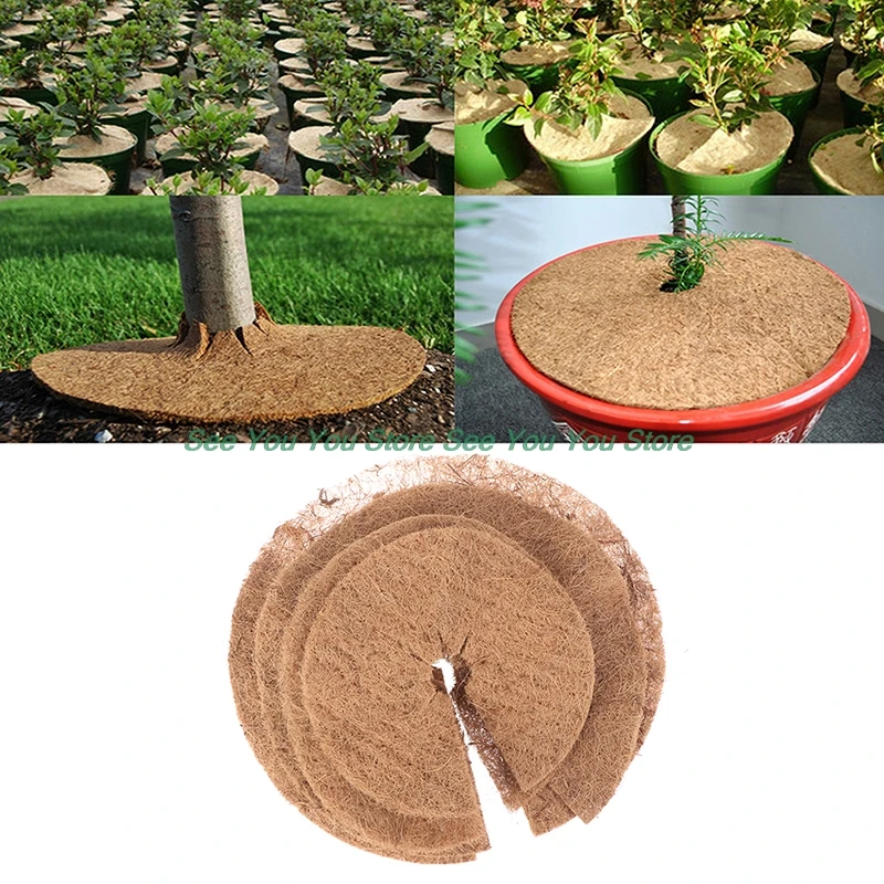

1pc Coconut Mulch Cover Mulch Disc Plant Cover Coir Mat For Gardening Mulch Disk