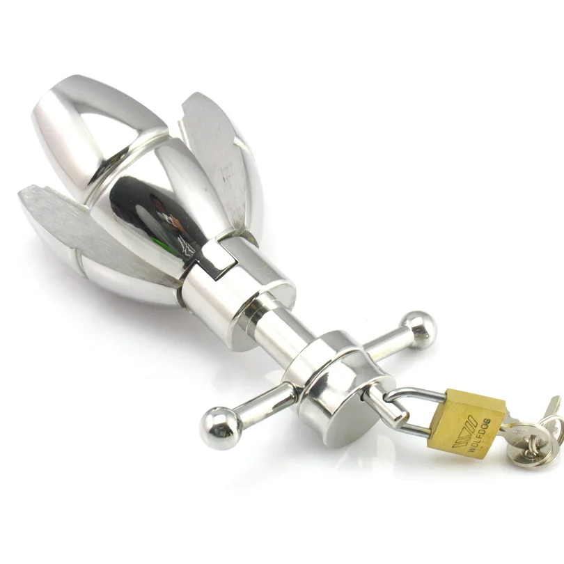 Анальная пробка из нержавеющей стали с замком для мастурбации интимная страсть