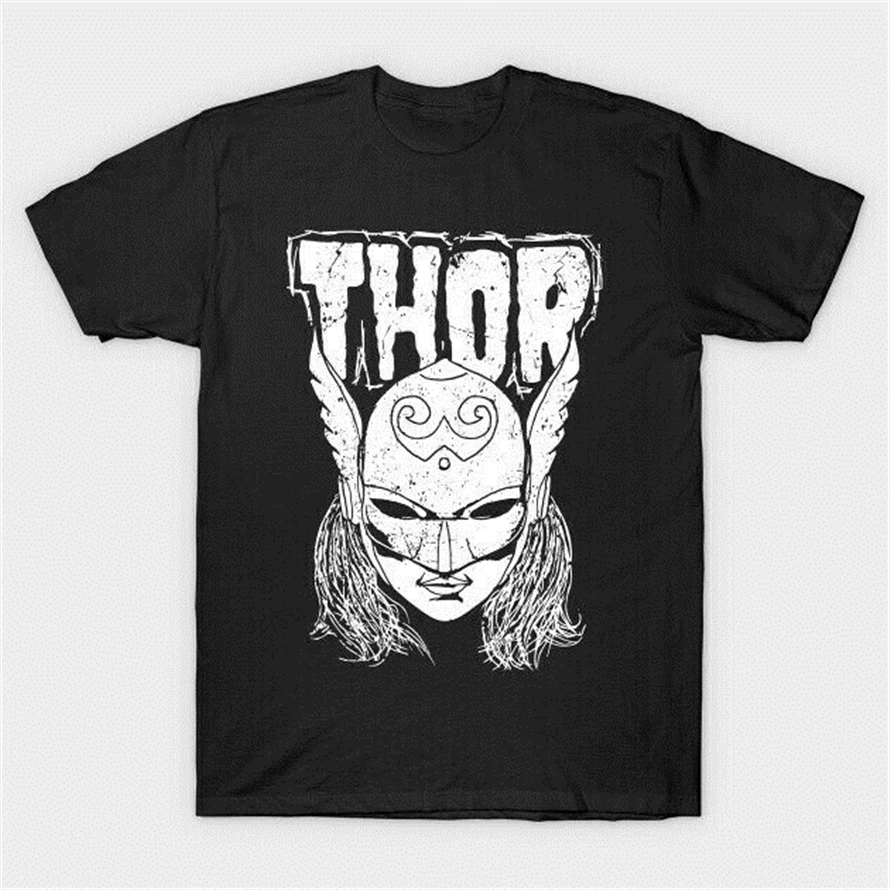 Черная футболка Thor Jane Foster The New Thunder Goddess с тяжелым металлическим украшением