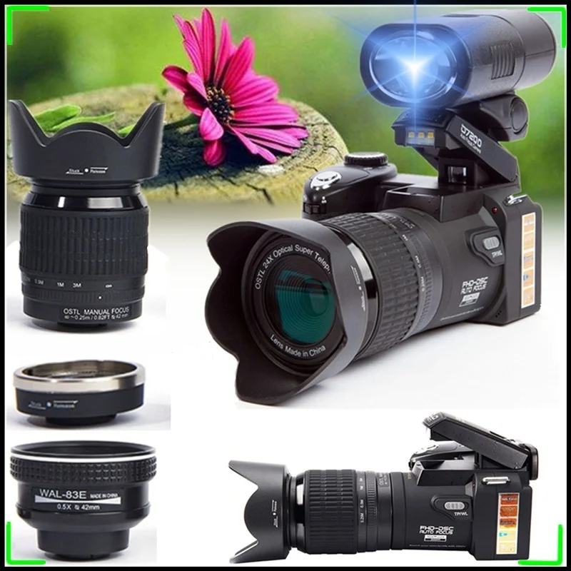 2021 профессиональная цифровая камера POLO D7200 Full HD DSLR 1920*1080 Поддержка видео SD-карты