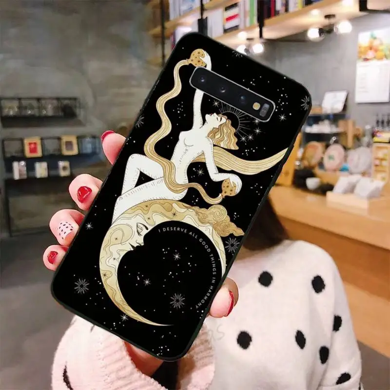 

Witches Moon Tarot Mystery Totem The Lovers Phone Cases For Samsung A50 A51 A71 A20E A20S S10 S20 S21 S30 Plus ultra 5G M11