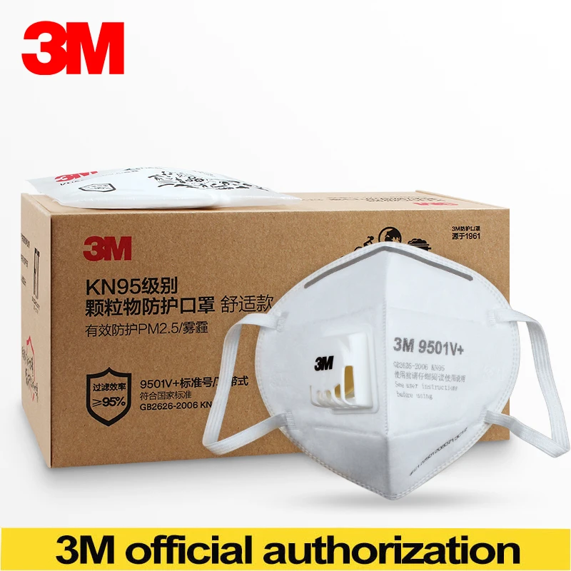 

3M KN95 9501V+ Mask Protective Safety Disposable Respirator Earloop Face Mouth Masks With Cool Flow Valve Breathable In Stock