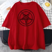 pentagram gothic occult satan hot sale women t shirt fashion oversize t shirt simplicity brand t shirts new summer 2021 men tops
