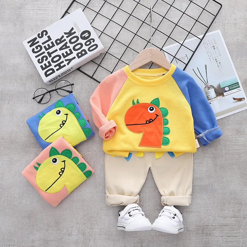 

Baby Boys Casual Fashion Clothes Sets Kids Girls New Spring Autumn Cute Cartoon Sweatershirt + Pants 2PCS Toddler Clothing Suits