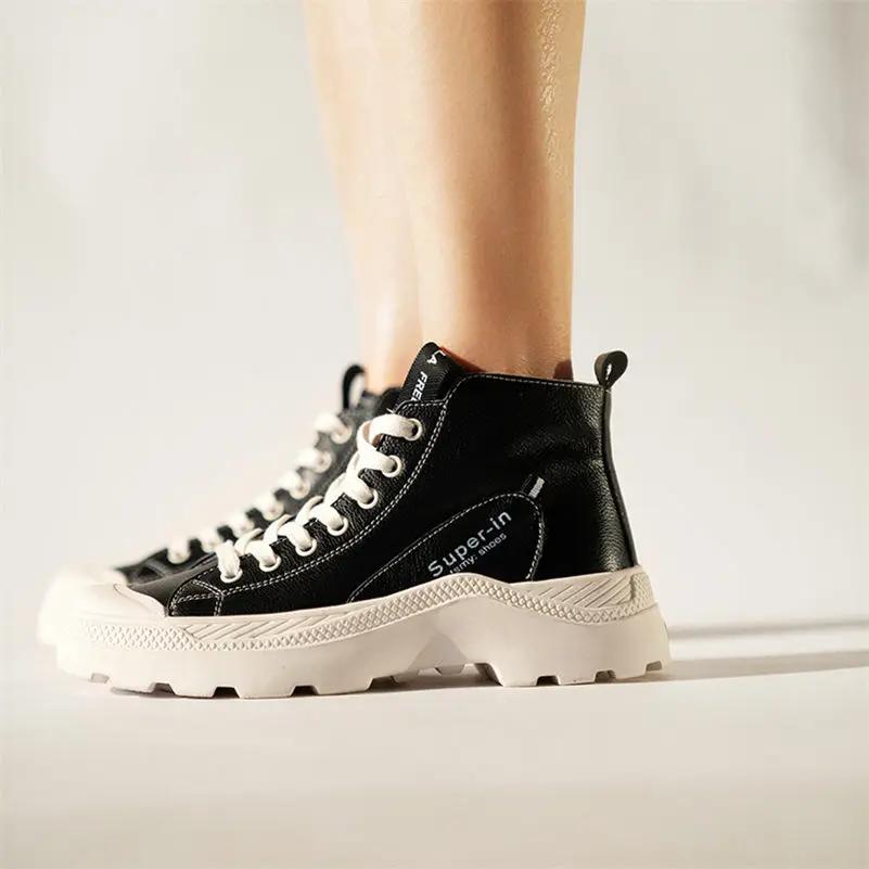 FEDONAS Fashion Women Flats Sneakers Genuine Leather Corss-tied Casual Shoes Woman Round Toe Student Shoes Flats