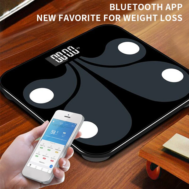Светодиодные цифровые весы для тела и жира напольные точные Умные Электронные