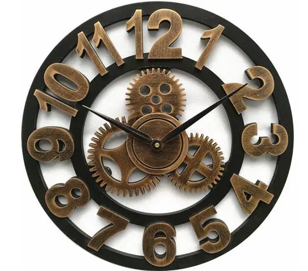 Новые большие настенные часы в винтажном стиле шестерни американский стиль