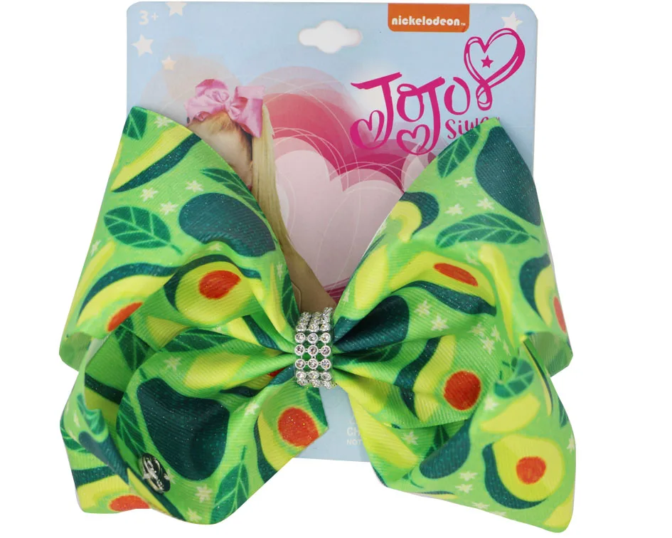 Новинка 7 дюймов банты для волос арбуз авокадо кактус бант заколка девочек