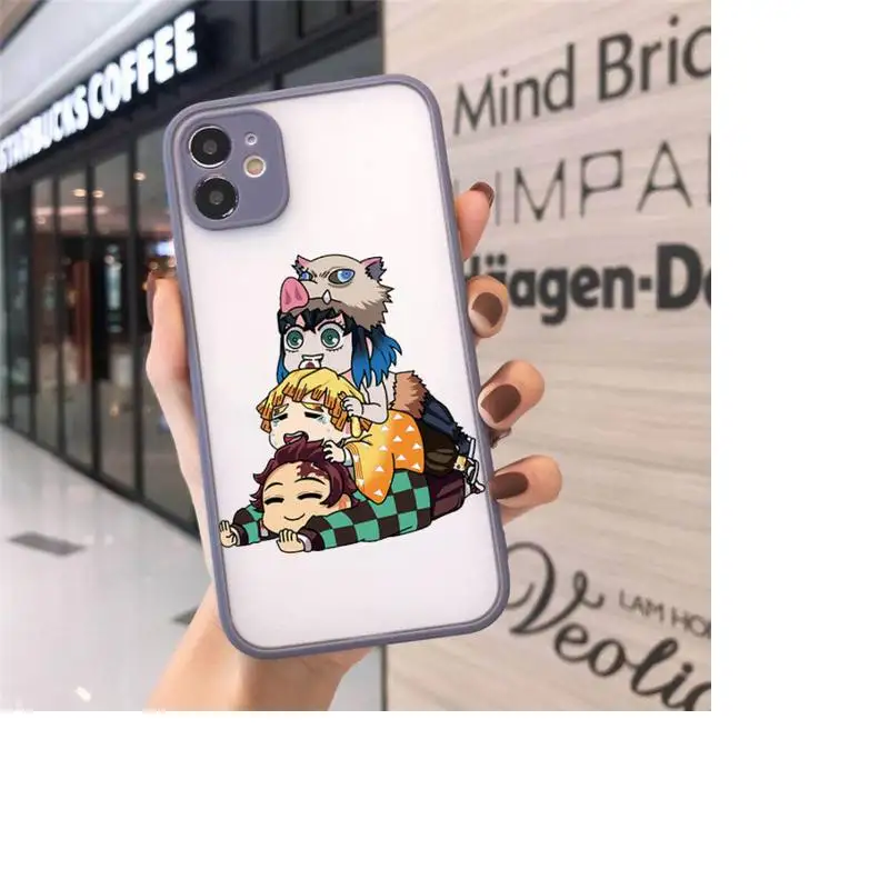 

Demon Slayer anime manga luxury Phone Cases shell matte transparent For iphone 7 8 11 12 plus mini x xs xr pro max cover