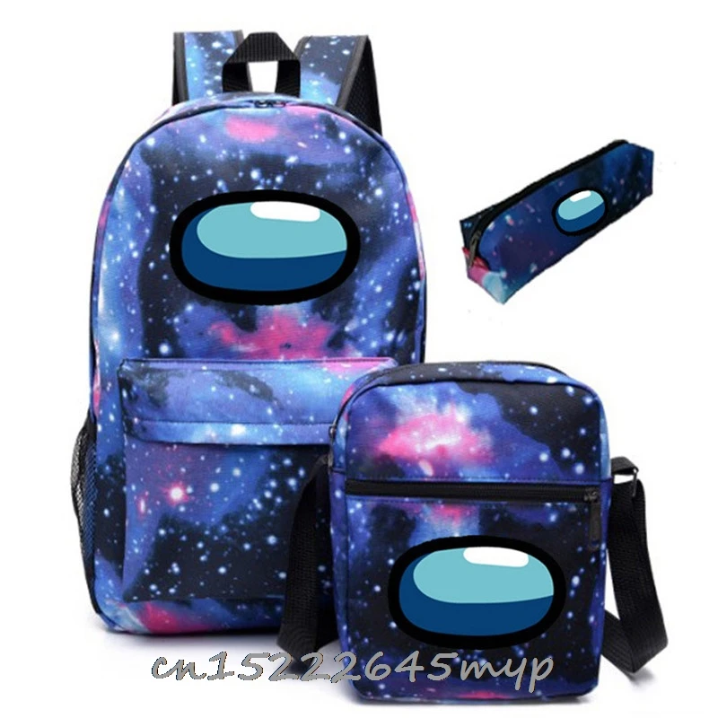 3 шт./компл. школьный рюкзак Among Us для мальчиков и девочек-подростков с Минни -