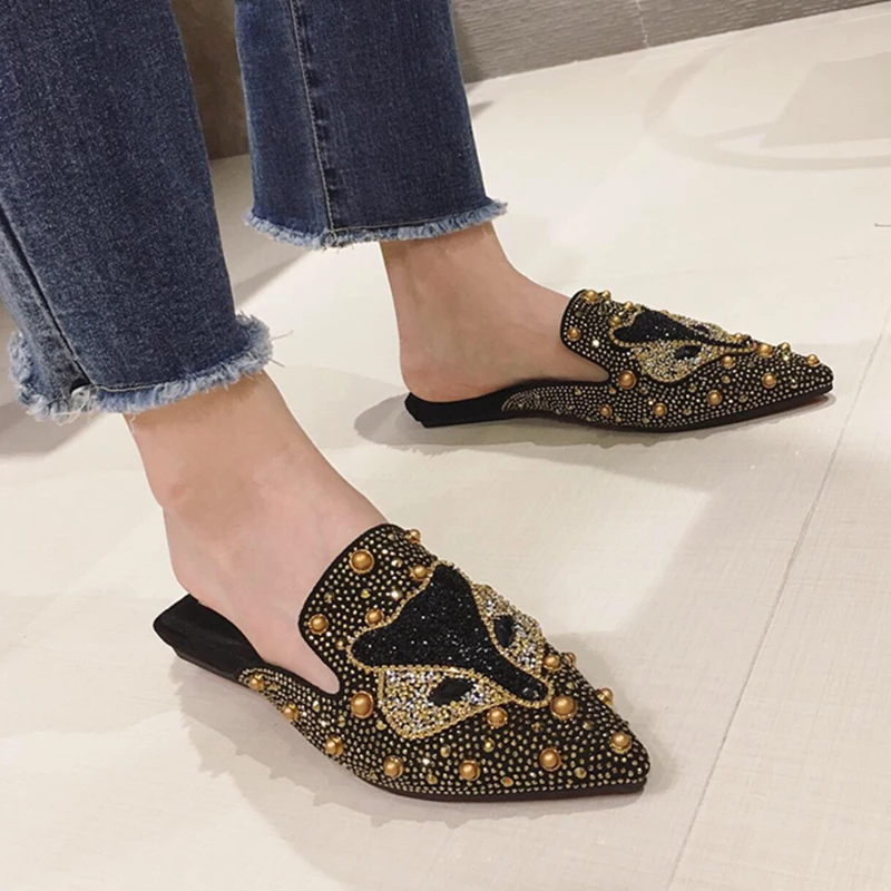 &quotЛиса&quot Босоножки с открытой пяткой Женские туфли на плоской подошве без