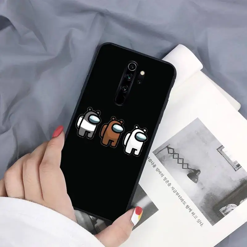 

Among Us Phone Case Black For Redmi 7A 4X 5 6 7 8 8A 5Plus GO Note 4/4X 7 K20/Pro Cases