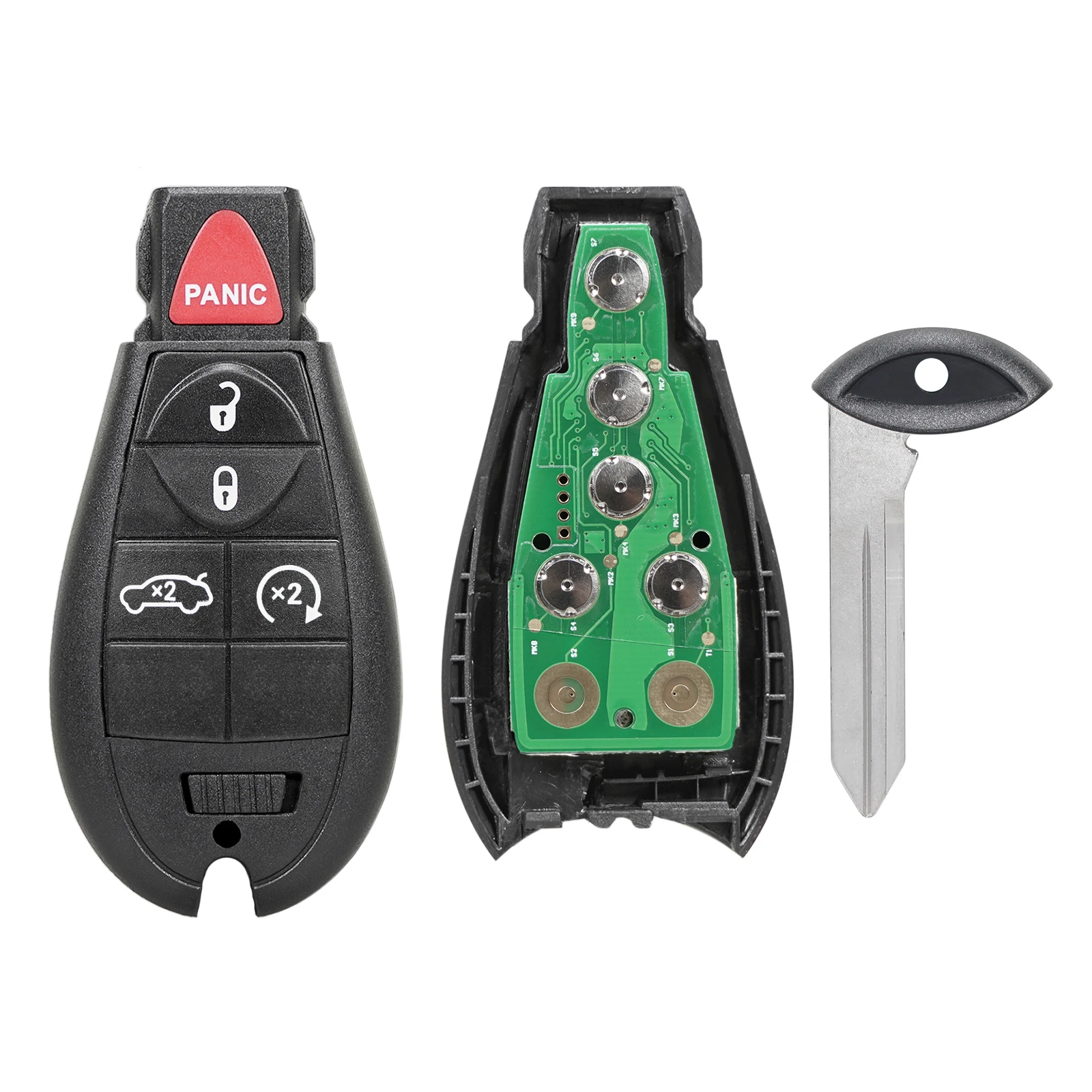 

QWMEND 4+1 5 Buttons for Jeep Grand Cherokee 2008-2013 Remote Car Key 433Mhz 7941 Chip Y160 Blade M3N5WY783X IYZ-C01C