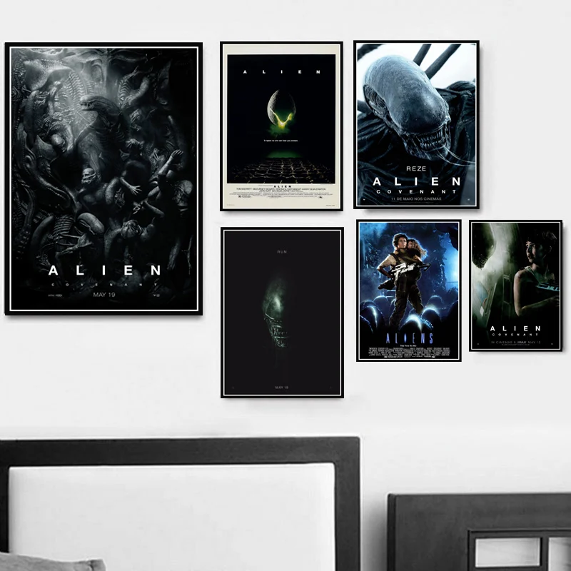 Ретро ALIEN covention фильм ужасов классика картина маслом постер Художественная