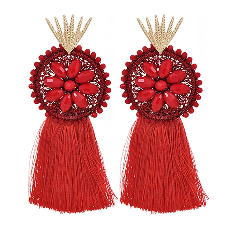 ZHINI Новое в стиле бохо длинные кисточки серьги для женщин винтажном этническом