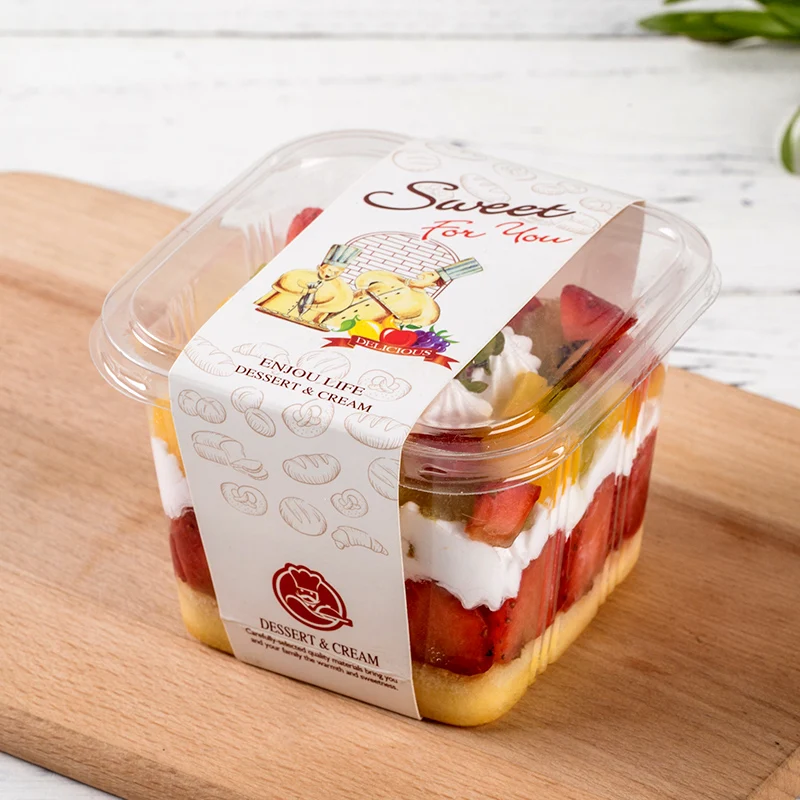 

50pcs Net red thick hard plastic box packaging cake mousse dessert boxes baking package candy biscuits chocolate gift boxes