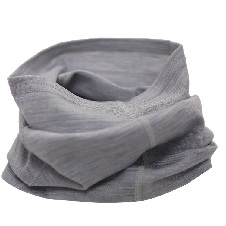 Gray Fall Winter Unisex Merino Wool Ski Neck Gaiter Women Men Merino Wool Midweight Neck Gaiter Man Wool Ring Wrap 1 Layer Warm - Цвет: Gray