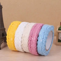 beautiful white lace ribbon tape adhesive fabric cotton lace tape diy decoration stationery adhesive tapes gifts diy handicrafts