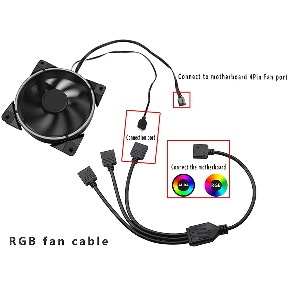 12V 4 PIN RGB Splitter Cable LED Strip Connector 4pin Male Female Extension for Computer Fan Motherboard | Обустройство дома