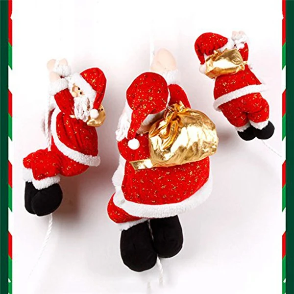 Рождественское украшение Санта Клаус скалолазание на веревке для