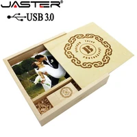 jaster usb 3 0 photography wooden photo album usbgift box usb flash drive pendrive 16gb 32gb 64gb wedding gift 1pcs free logo