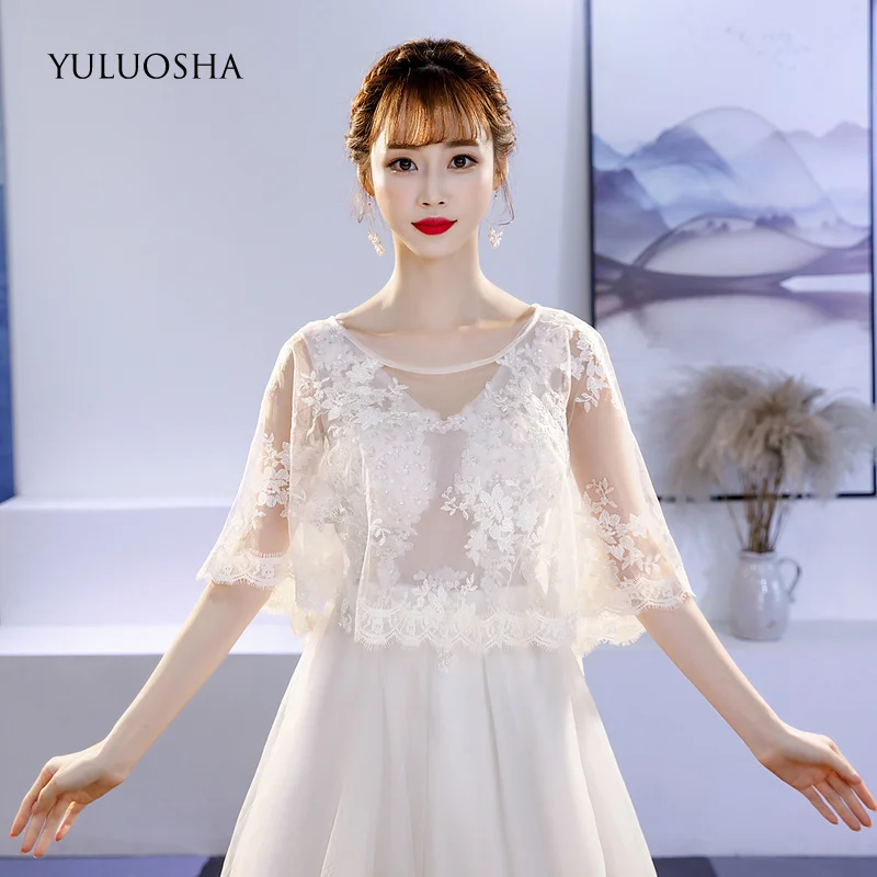 Новинка 2020 Белая Летняя кружевная шаль YULUOSHA женская свадебная накидка свадебные
