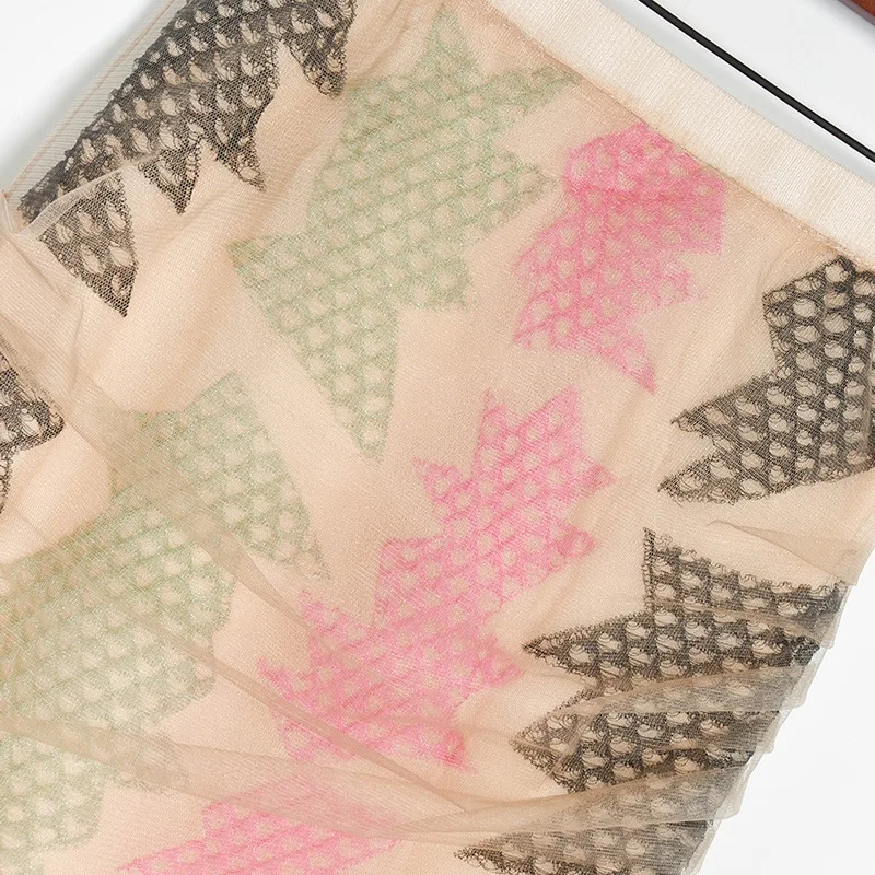 

Luxury Brand Designer Runway 2 Piece Set For Women Causel O Neck Organza Perspective Contrast Knitted Top And Knitted Skirt Set