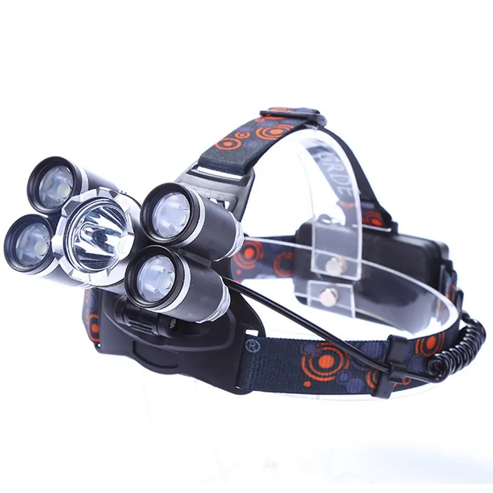 

Налобный фонарь V5 из алюминиевого сплава, высокомощный, для кемпинга, охоты, ночного бега, рыбалки, с 2 аккумуляторами и USB-кабелем для зарядк...