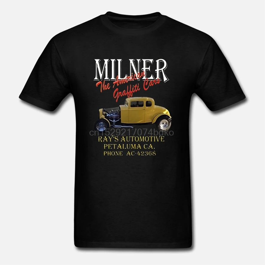 Racing Milners 32 двойка купе Американский граффити Hot Rod Мужская футболка черная|Мужские