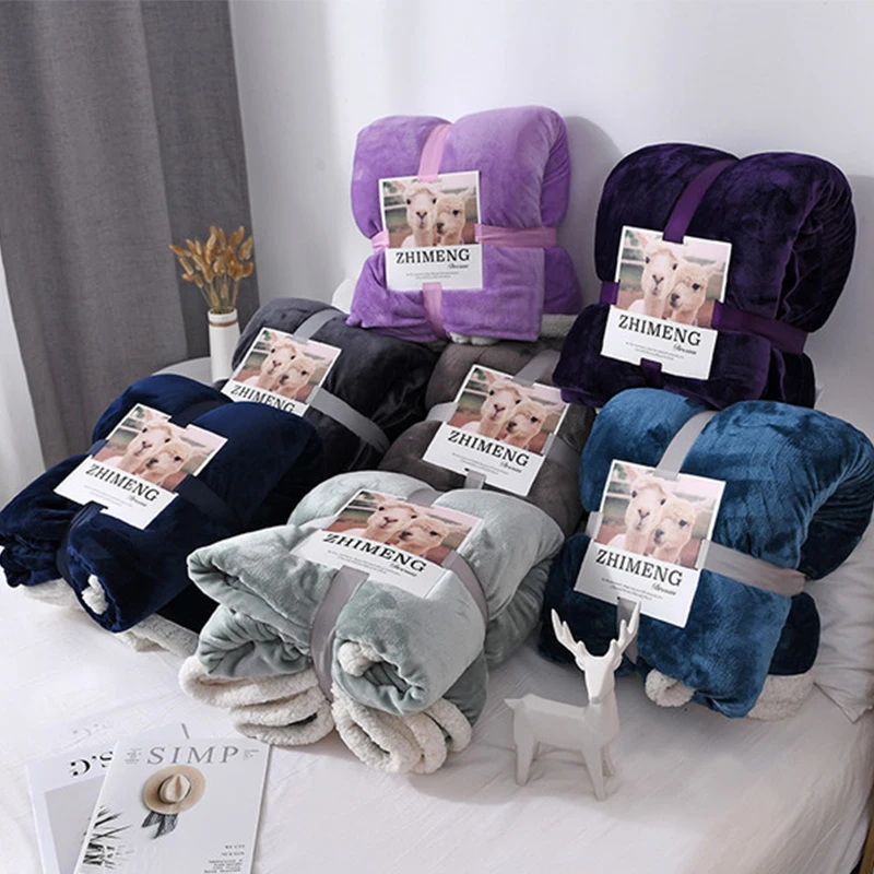 Зимнее Фланелевое Коралловое Флисовое одеяло из шкуры ягненка супер мягкое