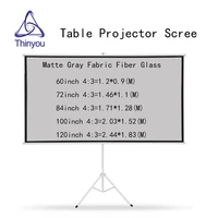 thinyou matte gray fabric fiber glass 60inch 72inch 84inch 100inch 120 inch 43 tripod projector screen portable tripod screen